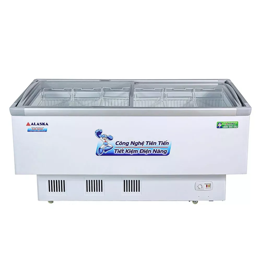 Tủ đông Alaska KN-400 mặt kính cong