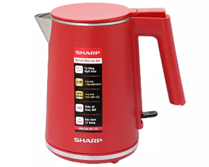 Bình đun siêu tốc Sharp 1 lít EKJ-10DVPS-RD