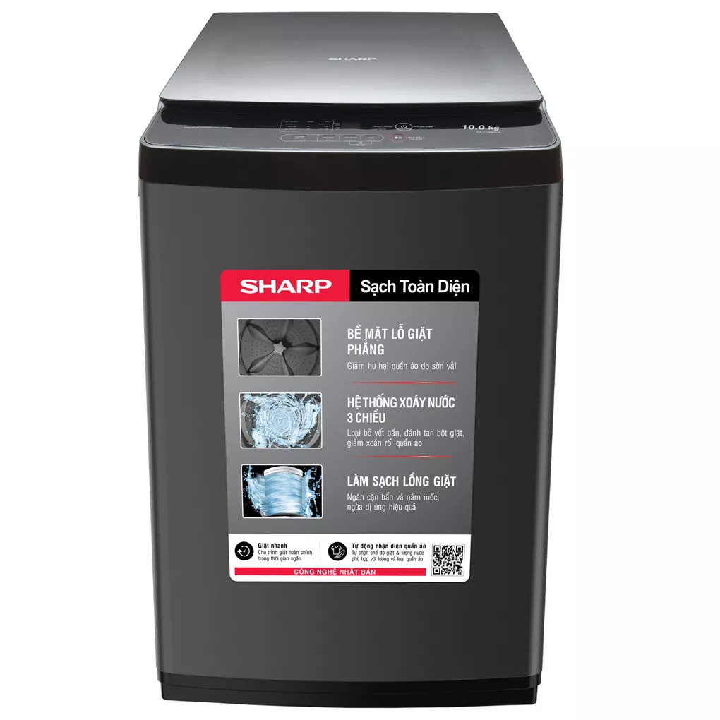 Máy Giặt Sharp 10 Kg ES-Y100HV-S