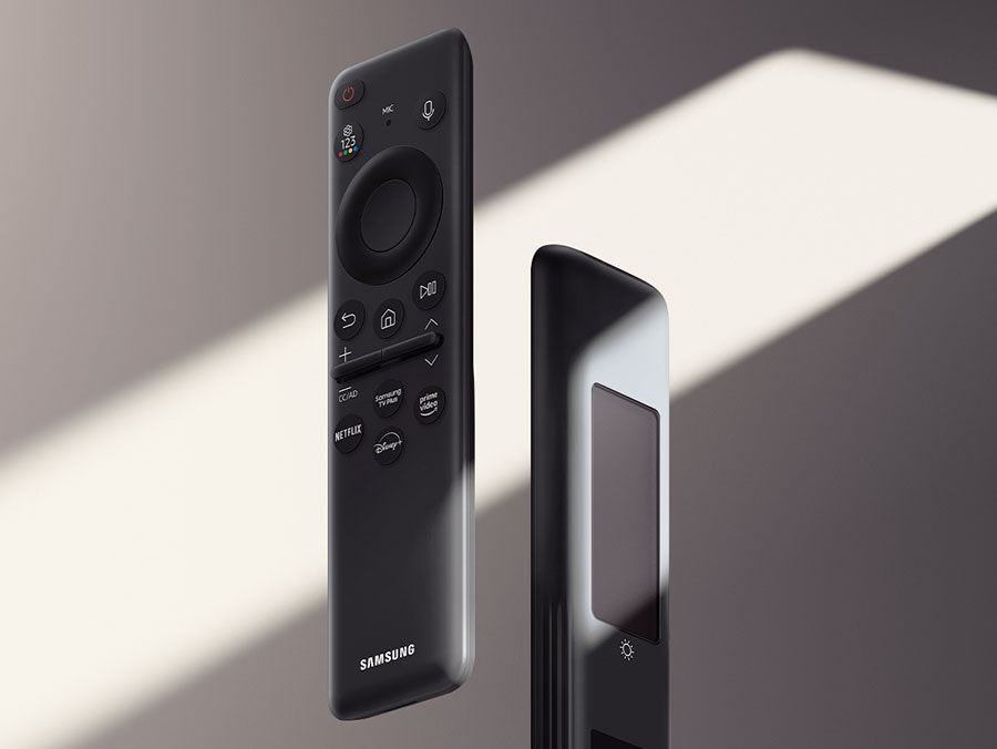 Tivi QLED Samsung QA65Q80D đi kèm remote sử dụng năng lượng mặt trời