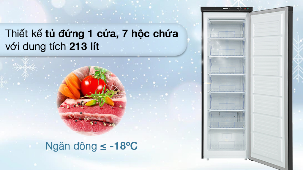 Tủ đông Sanaky Inverter 213 lít TD.VH230VD3 - Tổng quan thiết kế