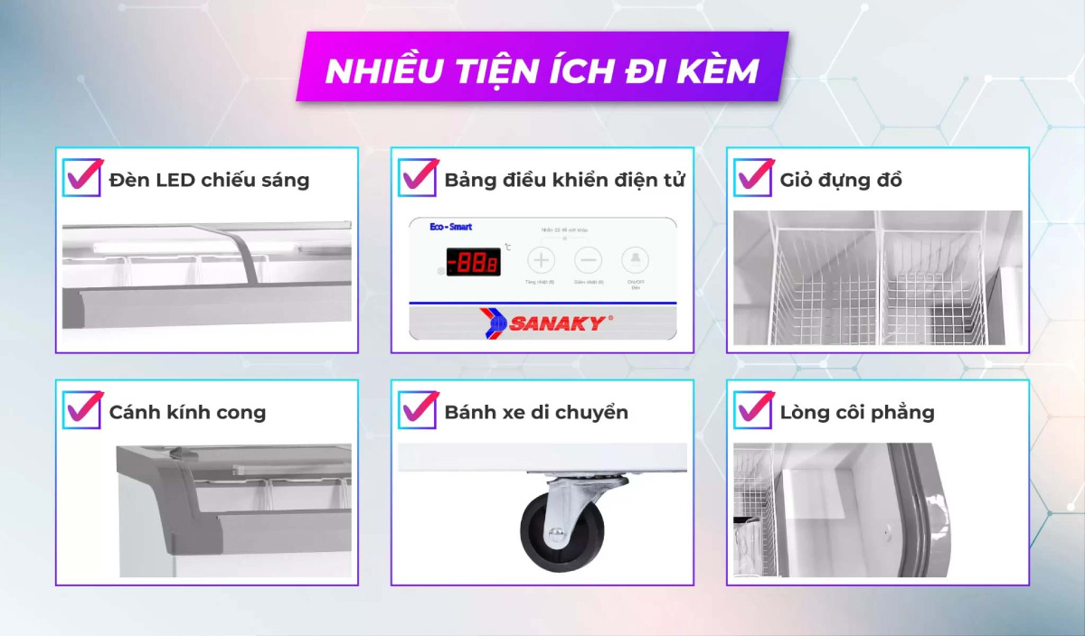 Một số tiện ích trên Tủ Đông Sanaky Inverter 350 Lít VH-4899K3B
