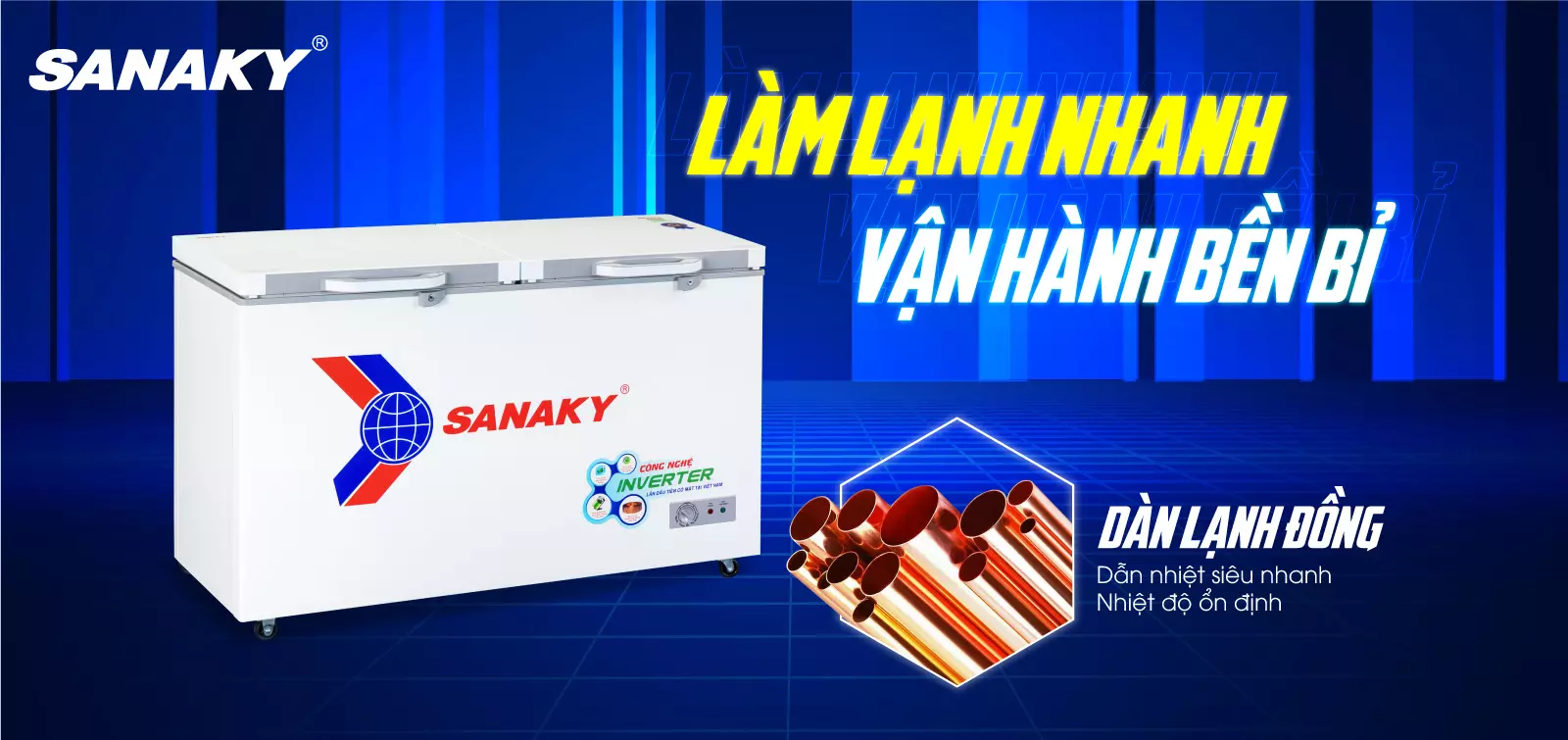 Dàn lạnh bằng đồng kết hợp công nghệ làm lạnh 360 độ