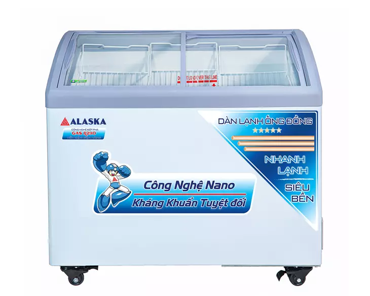 Tủ Đông Kính Cong Alaska 210 Lít KC-210C