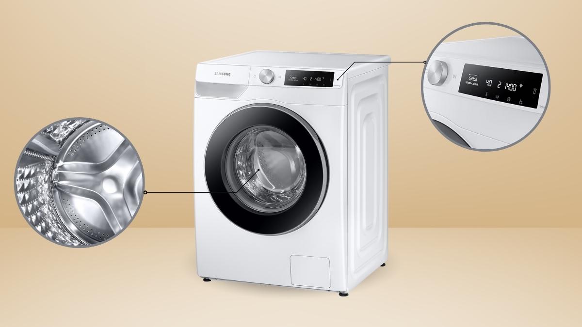 Lồng giặt làm bằng thép không gỉ và màn hình hiển thị nhiệt độ