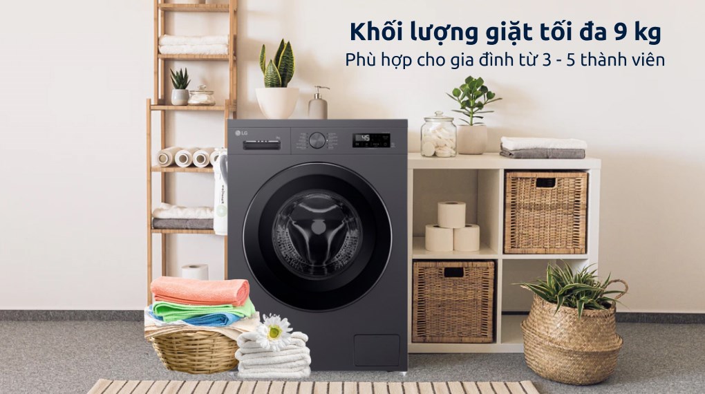 Máy giặt LG Inverter 9 kg FB1209S6M -Khối lượng giặt