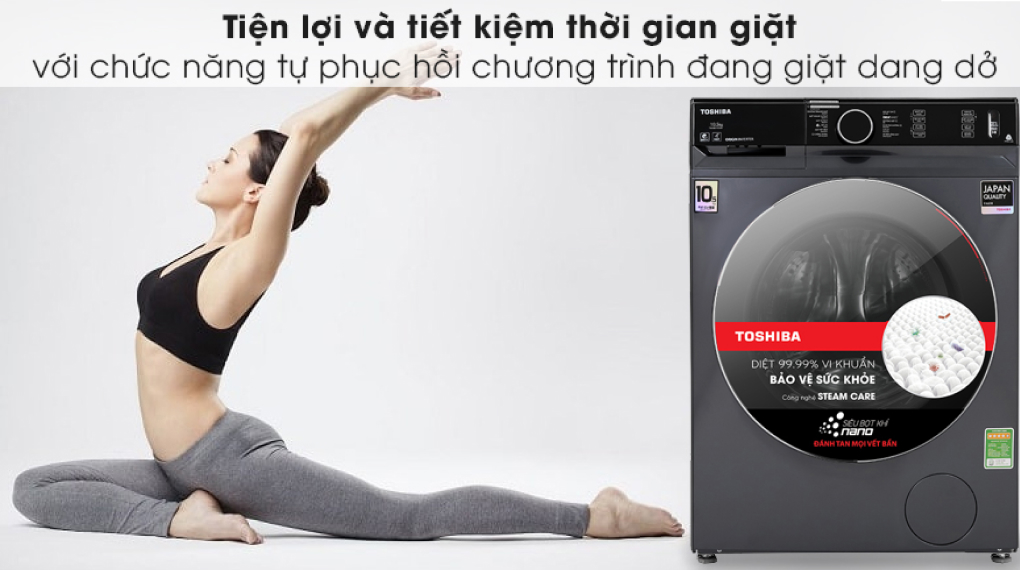 Máy giặt Toshiba Inverter 10.5 Kg TW-BK115G4V (MG) - Tiết kiệm thời gian