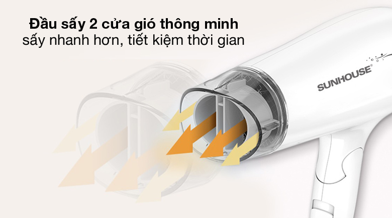 Đầu sấy 2 cửa thông gió - Máy sấy tóc Sunhouse SHD2309