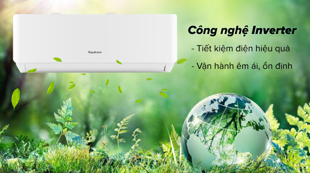Máy lạnh Nagakawa Inverter 1 HP NIS-C09R2T28 - Tiết kiệm điện hiệu quả với công nghệ Inverter và chế độ Economy 