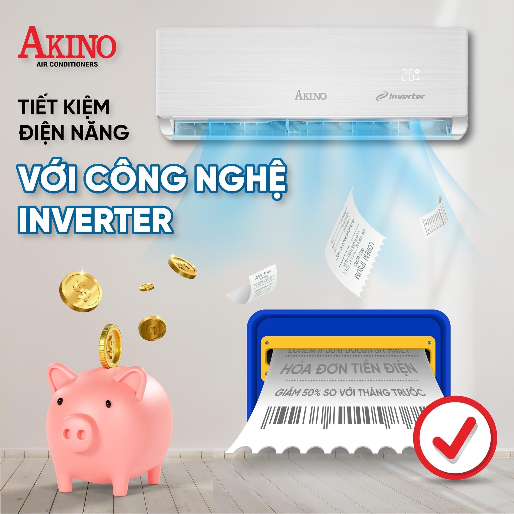 Điều hoà không khí AKINO 1.0HP TH-T1C09INVFA/TH-T1H09INVFA