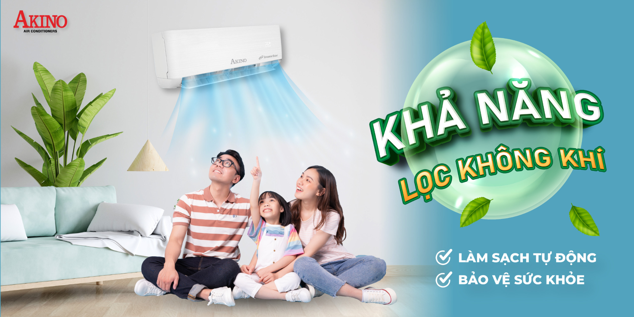Điều hoà không khí Akino 2.5HP AKN-24CINV2FA/AKN-24HINV2FA