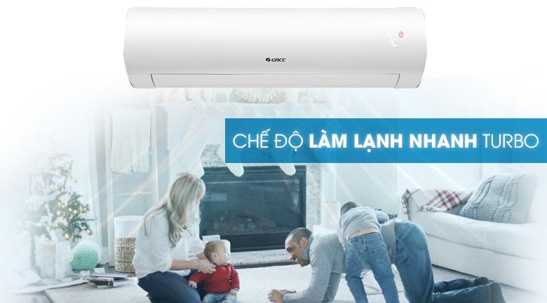 Chế độ Turbo - Máy lạnh Gree Inverter 1 HP GWC09FB-K6D9A1W