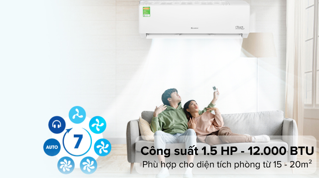 Điều hòa Gree Inverter 12000 BTU GWC12PB-K3D0P4 - Công suất 12000 BTU