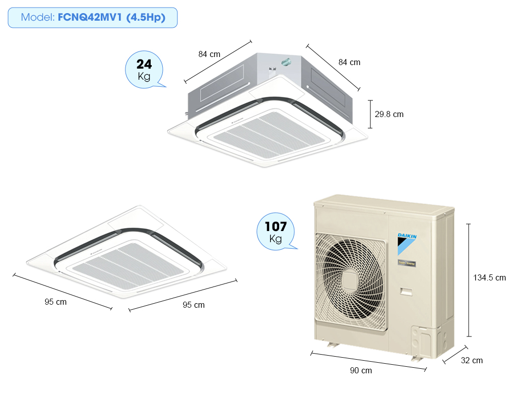 Máy lạnh âm trần Daikin FCNQ42MV1 (4.5Hp)