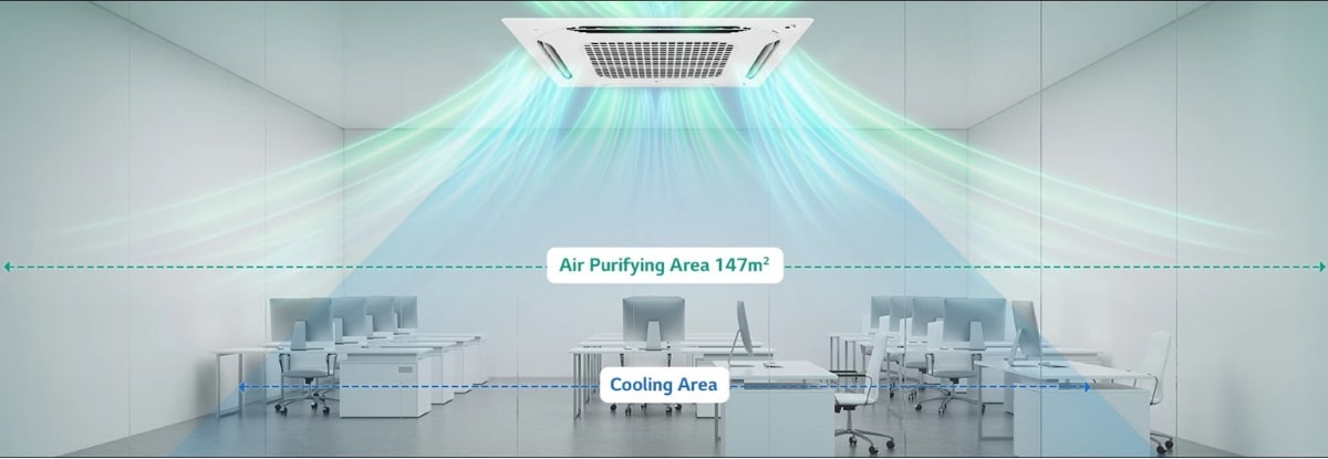 Máy lạnh âm trần LG có khả năng làm lạnh mạnh mẽ