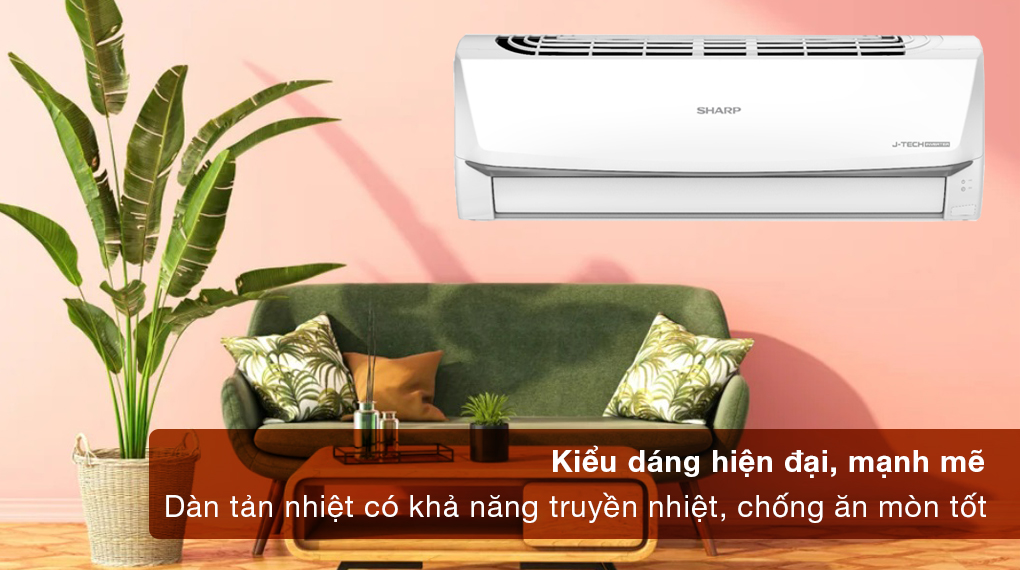 Điều hòa Sharp Inverter 12000 BTU AH-X13ZEW - Kiểu dáng hiện đại, đường nét mạnh mẽ, phù hợp cho không gian lắp đặt 