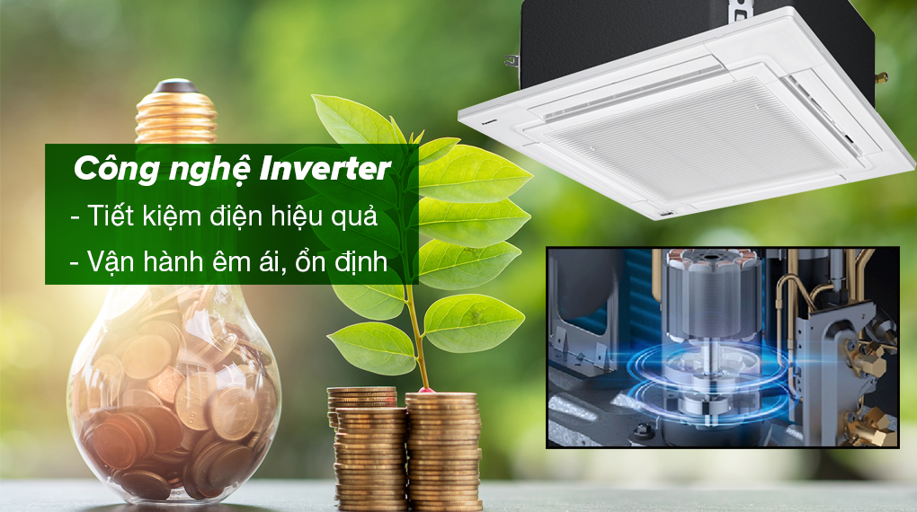Máy lạnh âm trần Panasonic Inverter 2 HP S-1821PU3H/U-18PR1H5 - Công nghệ Inverter tiết kiệm điện hiệu quả, vận hành êm ái và ổn định