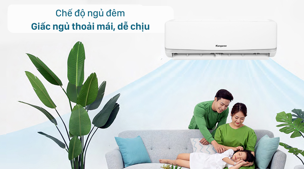 Máy lạnh Kangaroo 1.5 HP KGAC12CN - Chế độ ngủ đêm tự điều chỉnh nhiệt độ, tốc độ gió