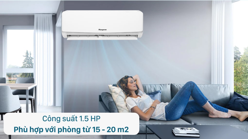 Máy lạnh Kangaroo 1.5 HP KGAC12CN - Diện tích phù hợp