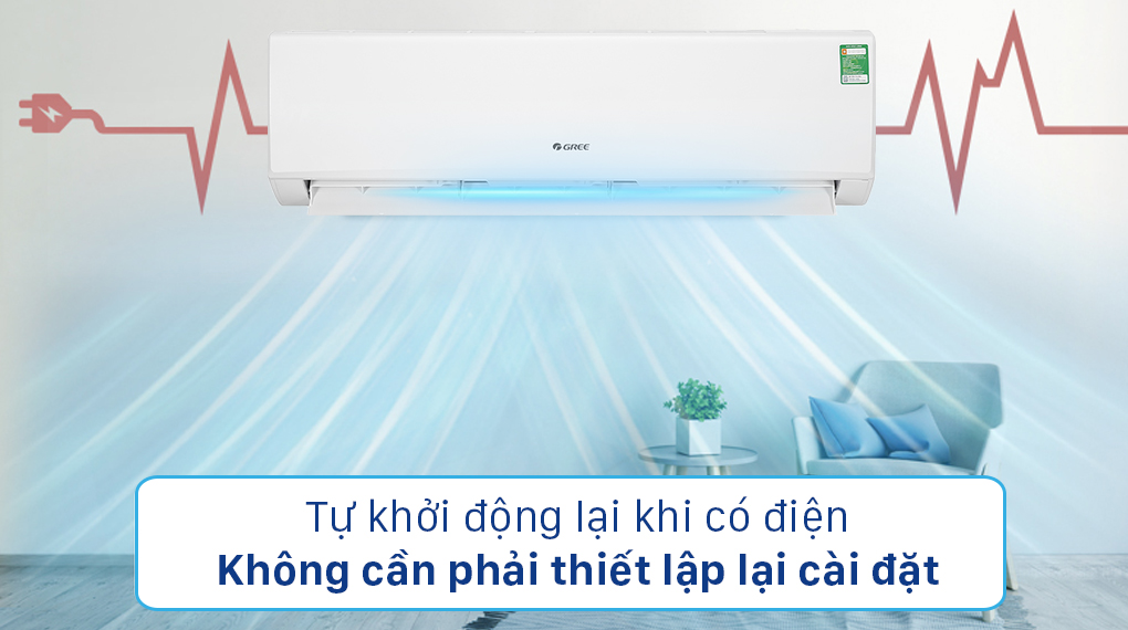 Máy lạnh Gree 2.5 HP GWC24KE-K6N0C4 - Tự khởi động lại