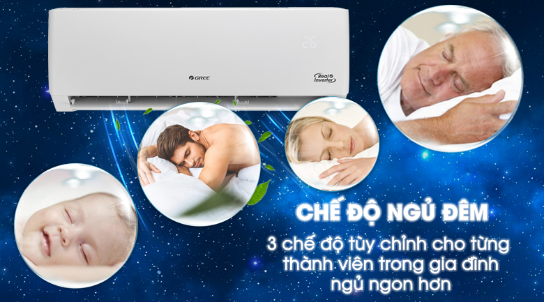 Máy lạnh Gree Inverter 2 HP GWC18PC-K3D0P4 - 3 chế độ ngủ