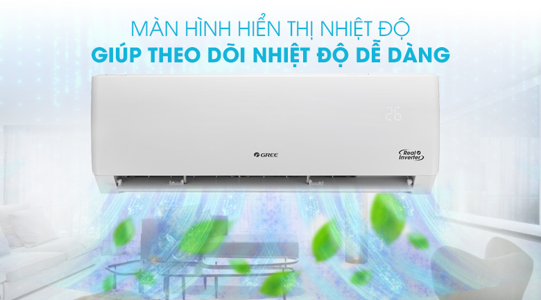 Máy lạnh Gree Inverter 2 HP GWC18PC-K3D0P4 - Màn hình hiển thị nhiệt độ tiện lợi