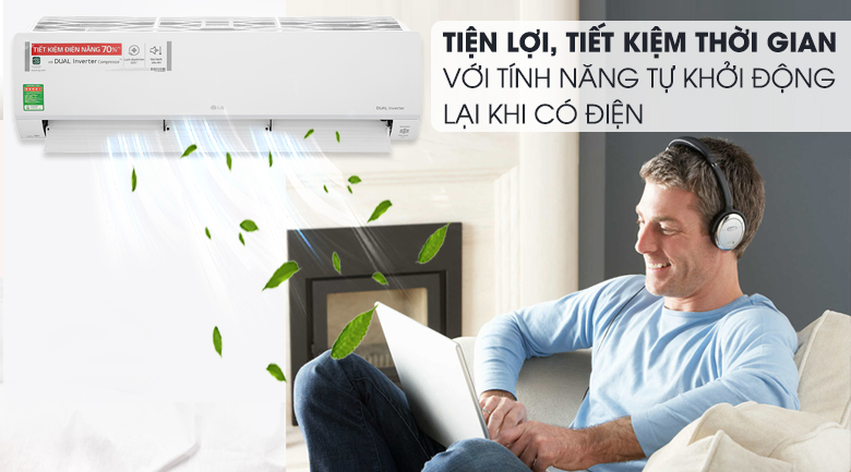 Máy lạnh LG Inverter 2 HP V18API1 - Khởi động lại khi có điện