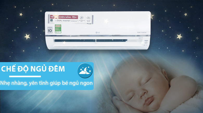 Chế độ ngủ đêm - Máy lạnh LG Wifi Inverter 1 HP V10API