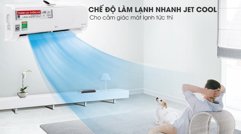 Làm lạnh nhanh Jet cool - Máy lạnh LG Inverter 1.5 HP V13APF