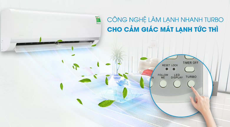Làm lạnh nhanh - Máy lạnh Midea 1 HP MSAF-10CRN8 